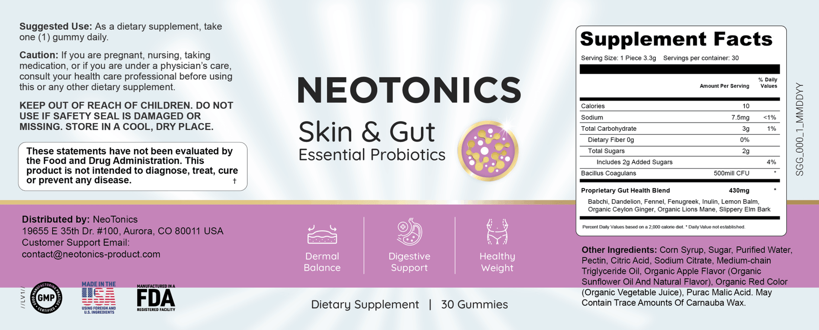 neotonics gummies ingredients